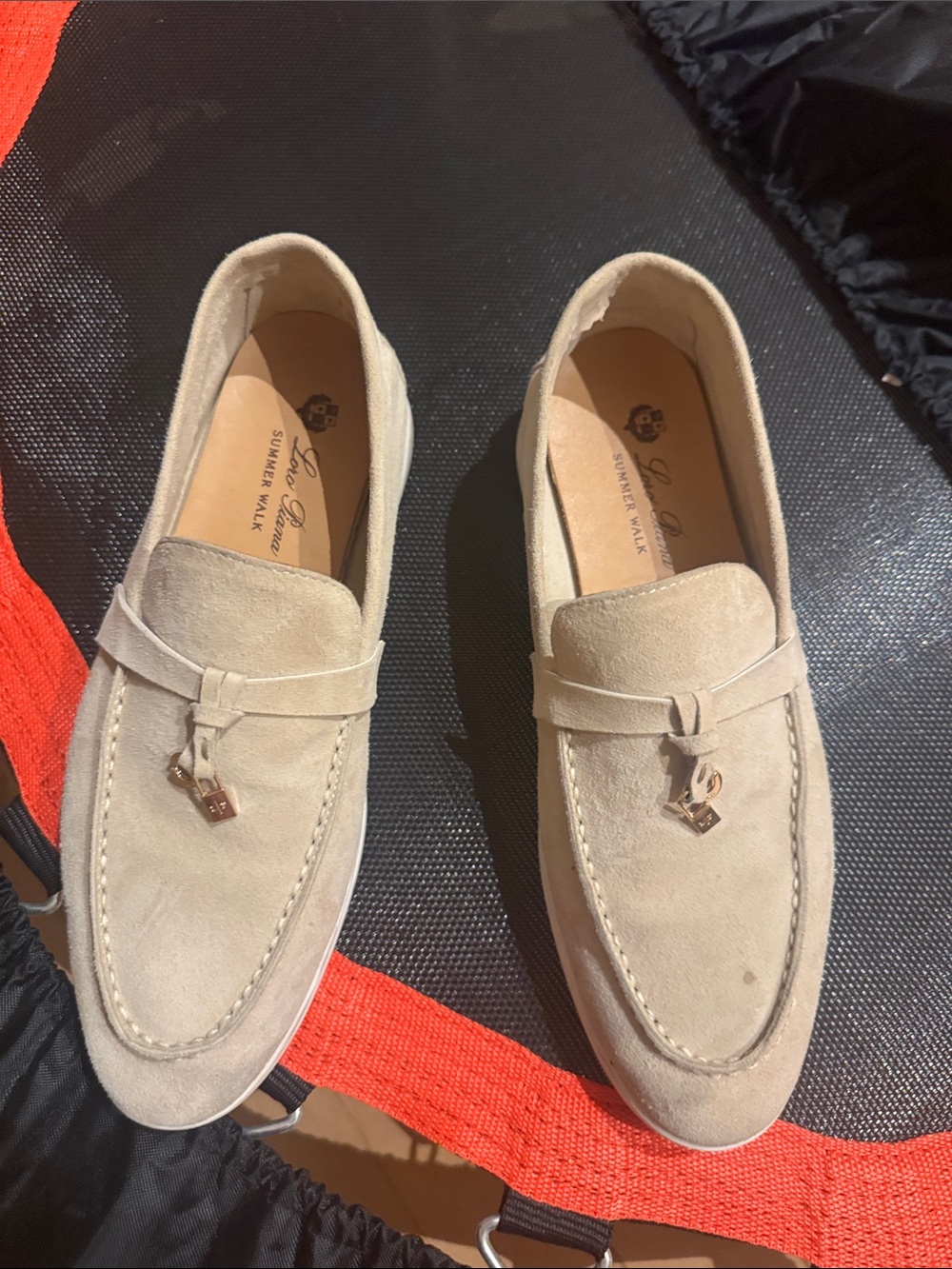 Loro Piana Cream Suede Tassel Penny Loafers